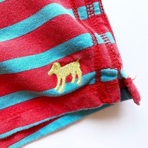 Mini Boden Girls Jersey Shorts 3" Inseam Elastic Waist Red Blue Striped Active - Picture 6 of 8
